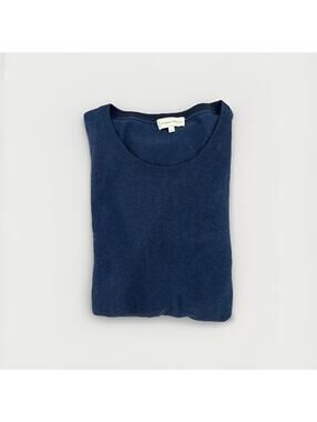 NEIMAN MARCUS MENS CASHMERE COTTON BLEND SWEATER XXL NAVY BLUE CHINA VGC!